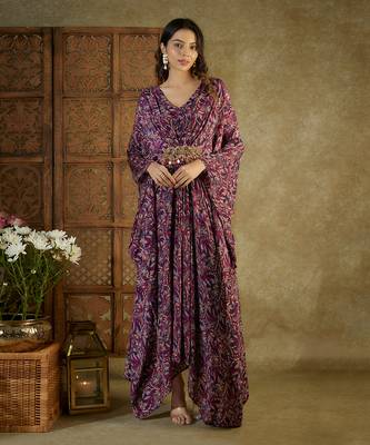 Purple printed kaftan 1