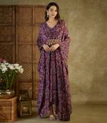 Purple printed kaftan