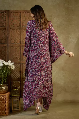Purple printed kaftan