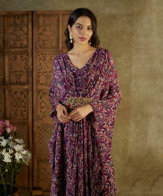 Purple printed kaftan 3