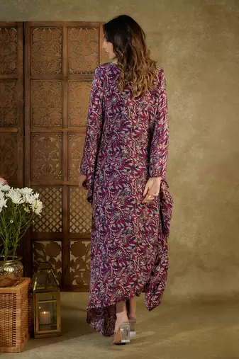 Purple printed kaftan