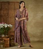 Ivory prtinted kaftan set