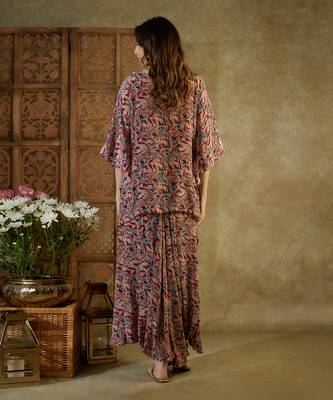 Ivory prtinted kaftan set 3