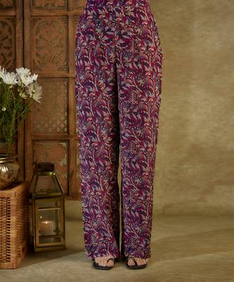 Purple printed kaftan set 3