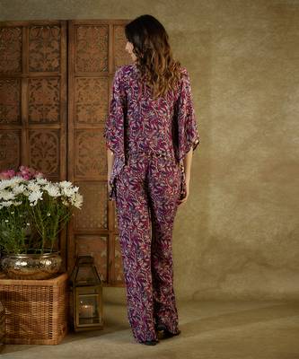 Purple printed kaftan set 5
