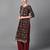 Black Ethnic Motif Printed With Embroidery Work Stitched Straight Kurta Palazzo With Dupatta Set