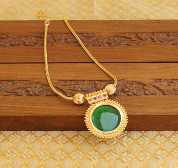 Kerala style gold plated palakka necklace 2