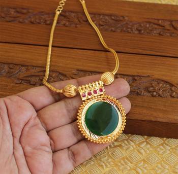 Kerala style gold plated palakka necklace 3