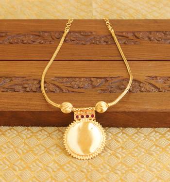 Kerala style gold plated palakka necklace 4