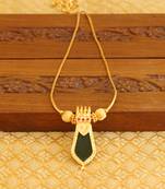 Kerala style gold plated palakka necklace