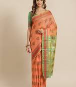 Serona fabrics women's jacquard cotton silk printed saree with blouse
