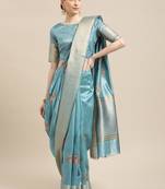 Serona fabrics women's soft cotton silk zari embroidery work saree with blouse