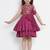 Burgundy Printed Silk Fit And Flare Dress