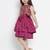 Burgundy Printed Silk Fit And Flare Dress