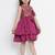 Burgundy Printed Silk Fit And Flare Dress
