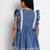 Blue Solid Cotton Fit And Flare Dress