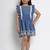 Blue Solid Cotton Fit And Flare Dress