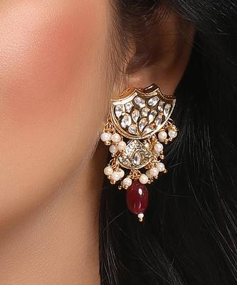 Ruby & kundan polki earrings 1