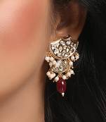 Ruby & kundan polki earrings