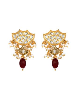 Ruby & kundan polki earrings 2