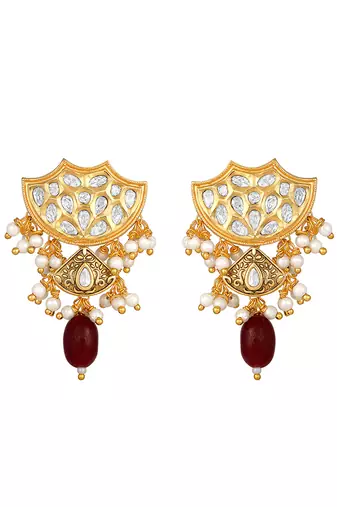 Ruby & kundan polki earrings