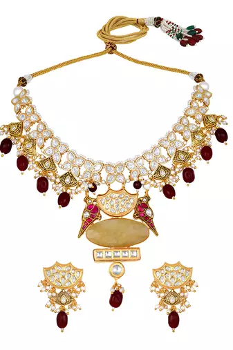 Moissanite & ruby necklace set