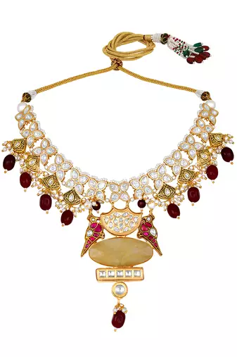 Moissanite & ruby necklace set