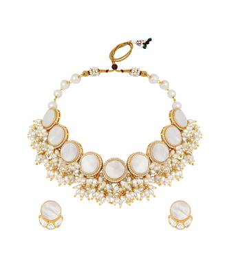Mother of pearl & shell pearls necklace set 2
