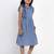 Blue Solid Cotton Fit And Flare Dress