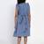 Blue Solid Cotton Fit And Flare Dress