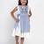 Blue Striped Cotton Fit And Flare Dress