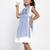 Blue Striped Cotton Fit And Flare Dress