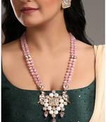 Monalisa beads malla & polki necklace set