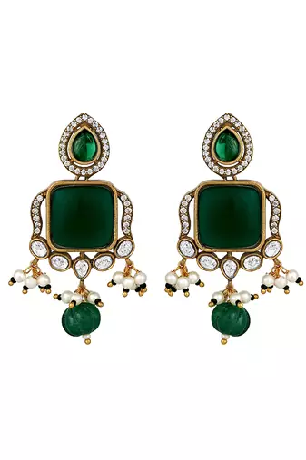 Green onyx & pearls necklace set