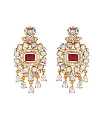 Red agate & polki malla set 4