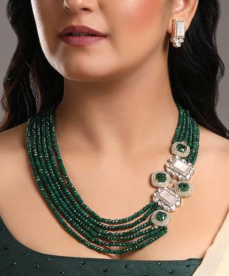 Emerald & polki malla set 1