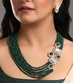 Emerald & polki malla set