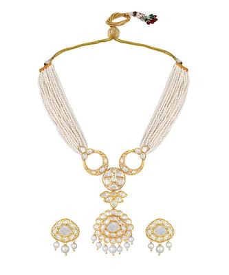 Mother of pearl & polki necklace set 2