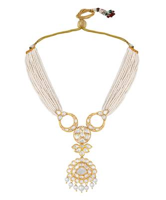 Mother of pearl & polki necklace set 3