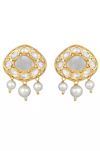 Mother of pearl & polki necklace set