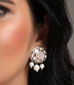 Mother of pearl & polki earrings
