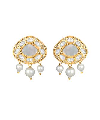 Mother of pearl & polki earrings 2