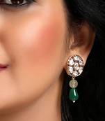 Green onyx & polki earrings