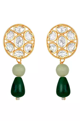 Green onyx & polki earrings