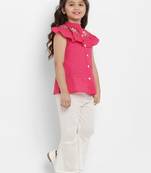 Fuchsia Printed Pure Cotton Clothing Set