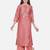 Peach Embroidered Poly Silk Kurta Set
