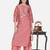 Peach Embroidered Poly Silk Kurta Set