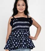 Blue Printed Cotton Top