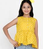 Yellow Printed Cotton Top