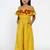 Mustard Embroidered Cotton Jumpsuit